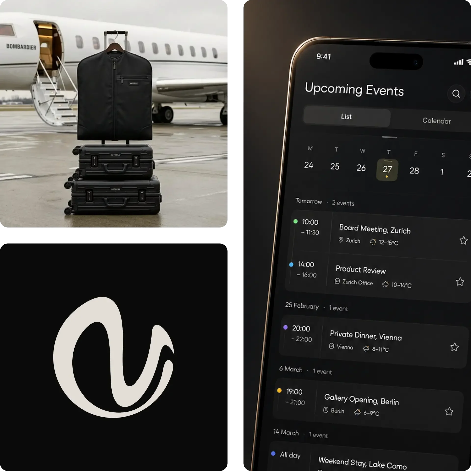 Korpa travel planning and upcoming events mobile experience